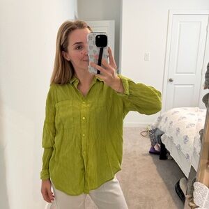 Olive And Oak Small Green Button-Up Shirt - Women's Top